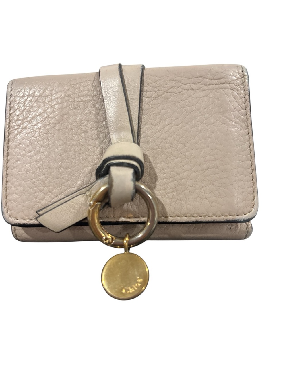Chloe alphabet mini leather trifold wallet
